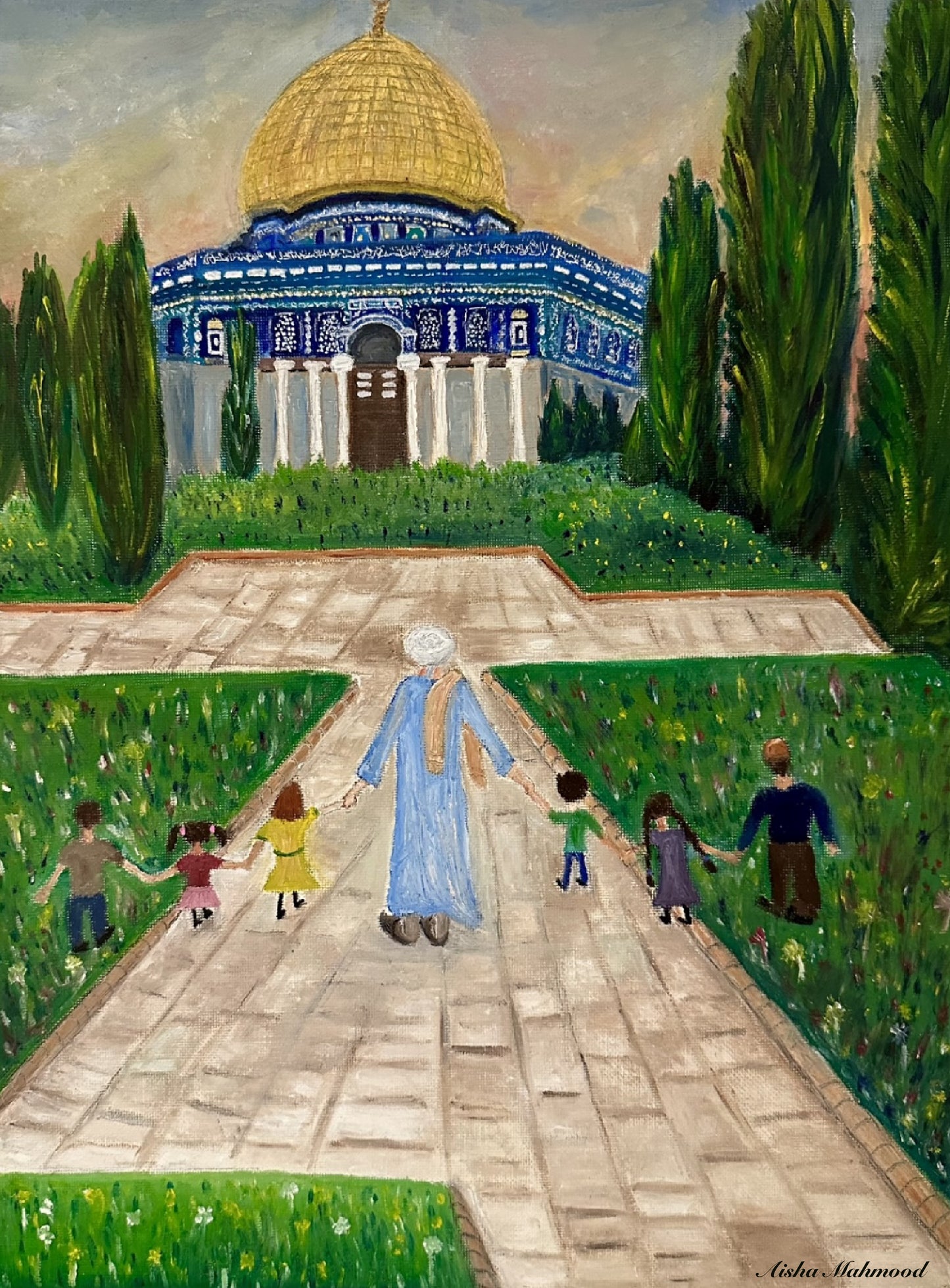 Blessed Earth أَرض مقدِّس Islamic Art Oil Painting