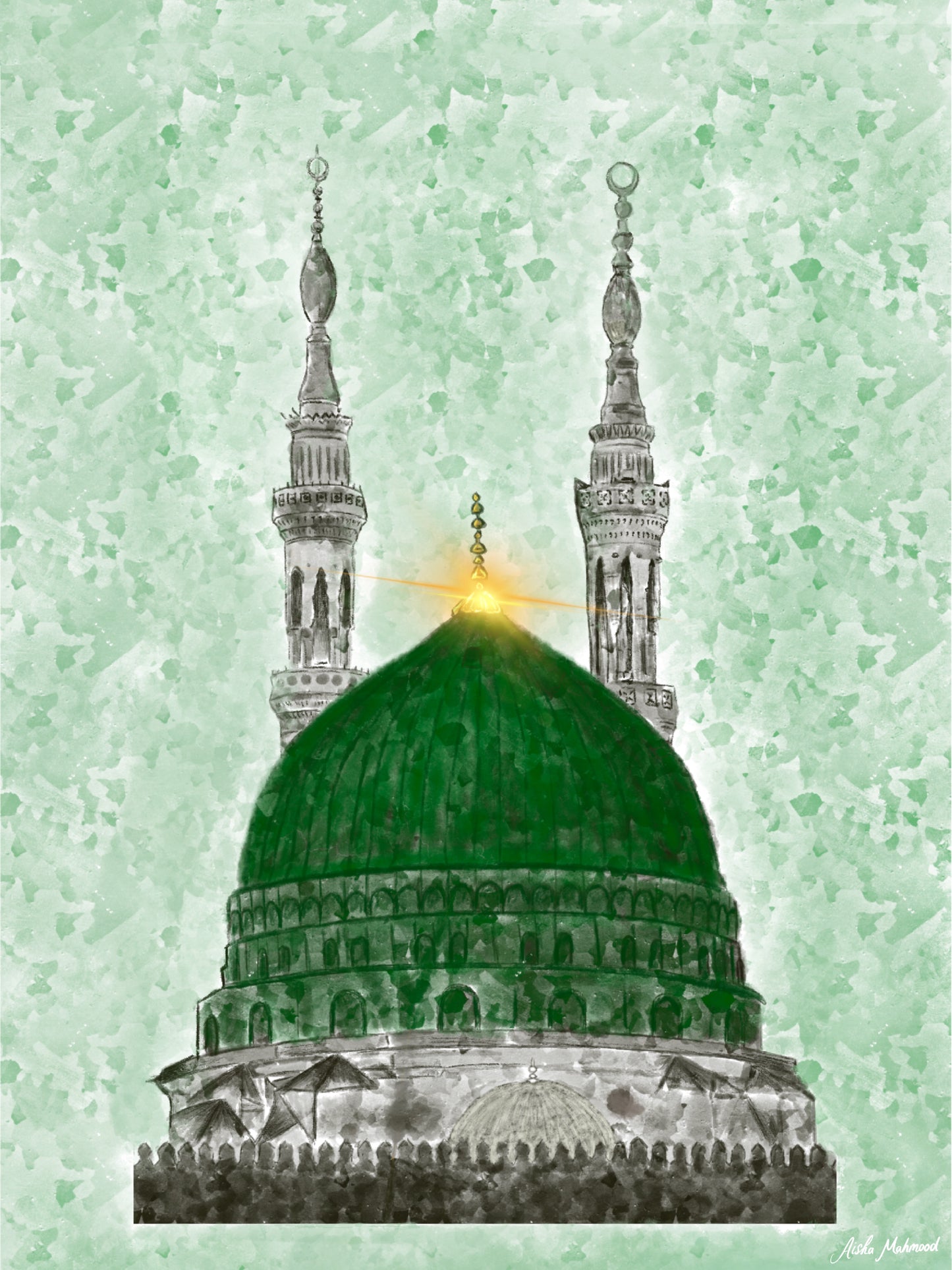 Masjid Al Nabawi, Medina Islamic Art Print