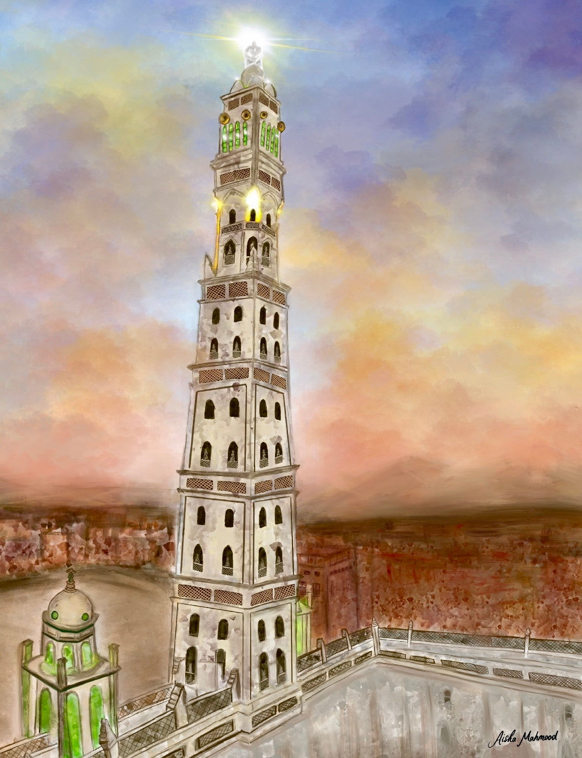 Masjid Al-Mihdhar, Tarim Islamic Art Print