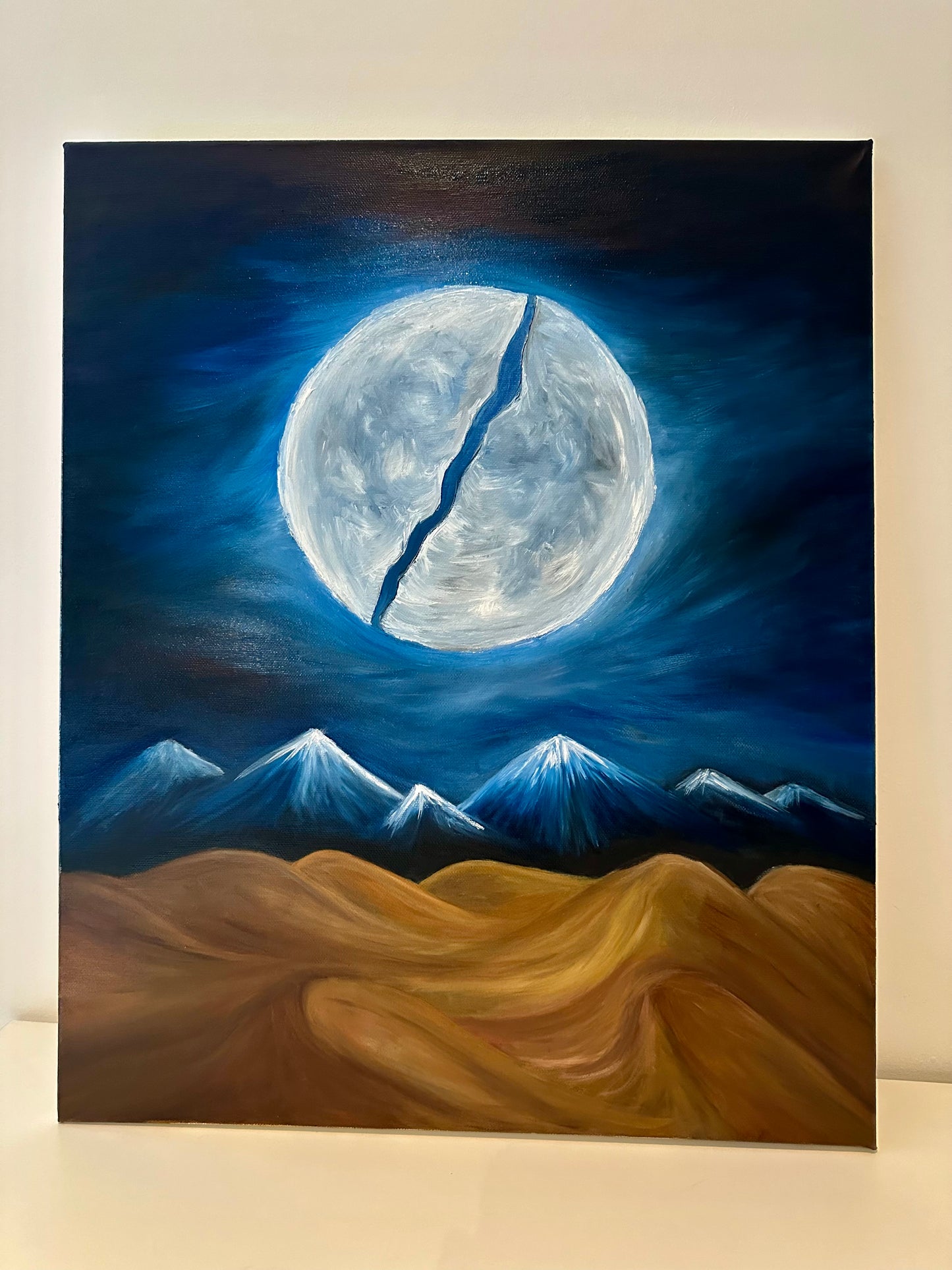 Shak Al Qamar - The Splitting Of The Moon - Original Signed Oil Painting