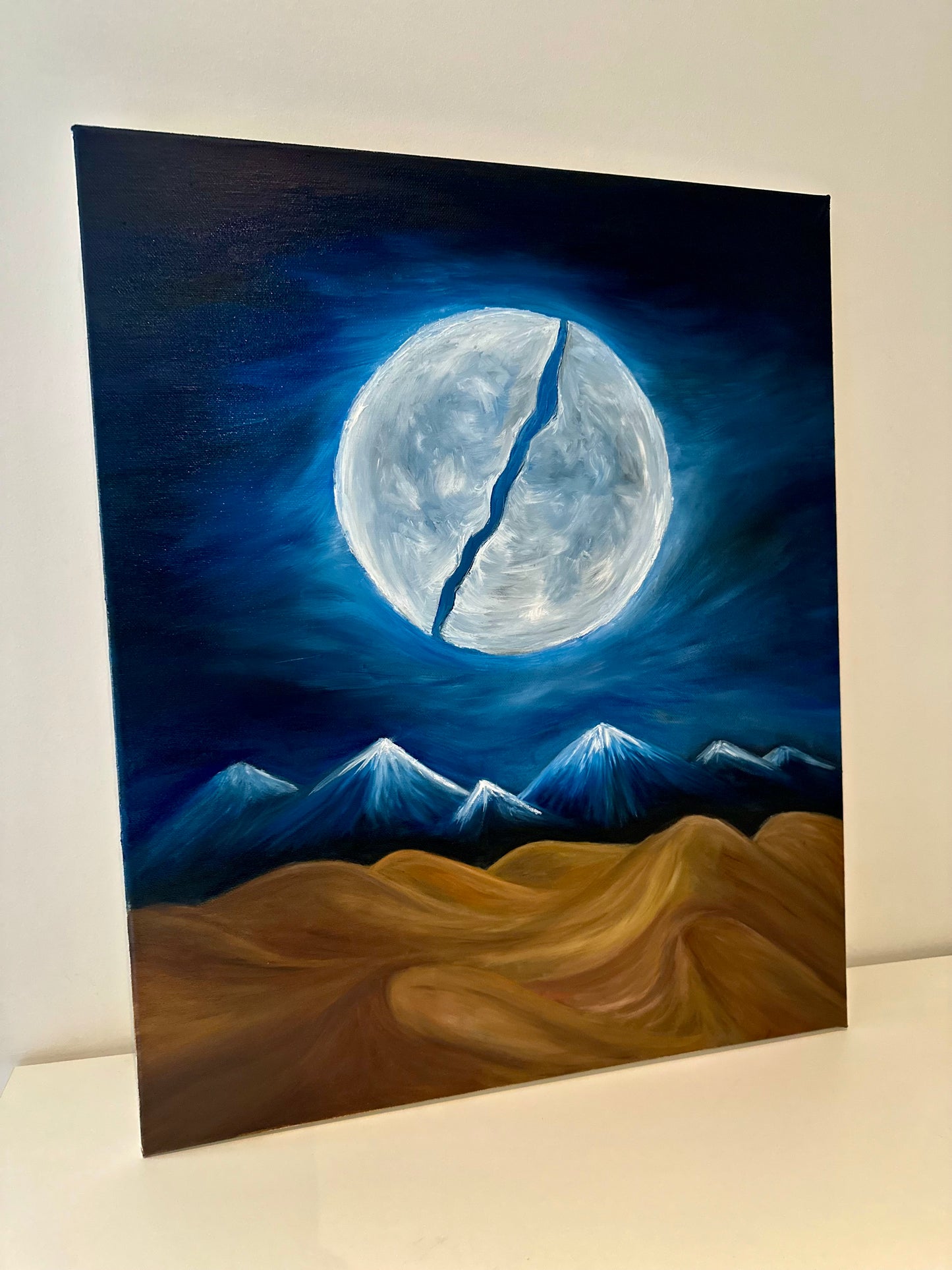 Shak Al Qamar - The Splitting Of The Moon - Original Signed Oil Painting