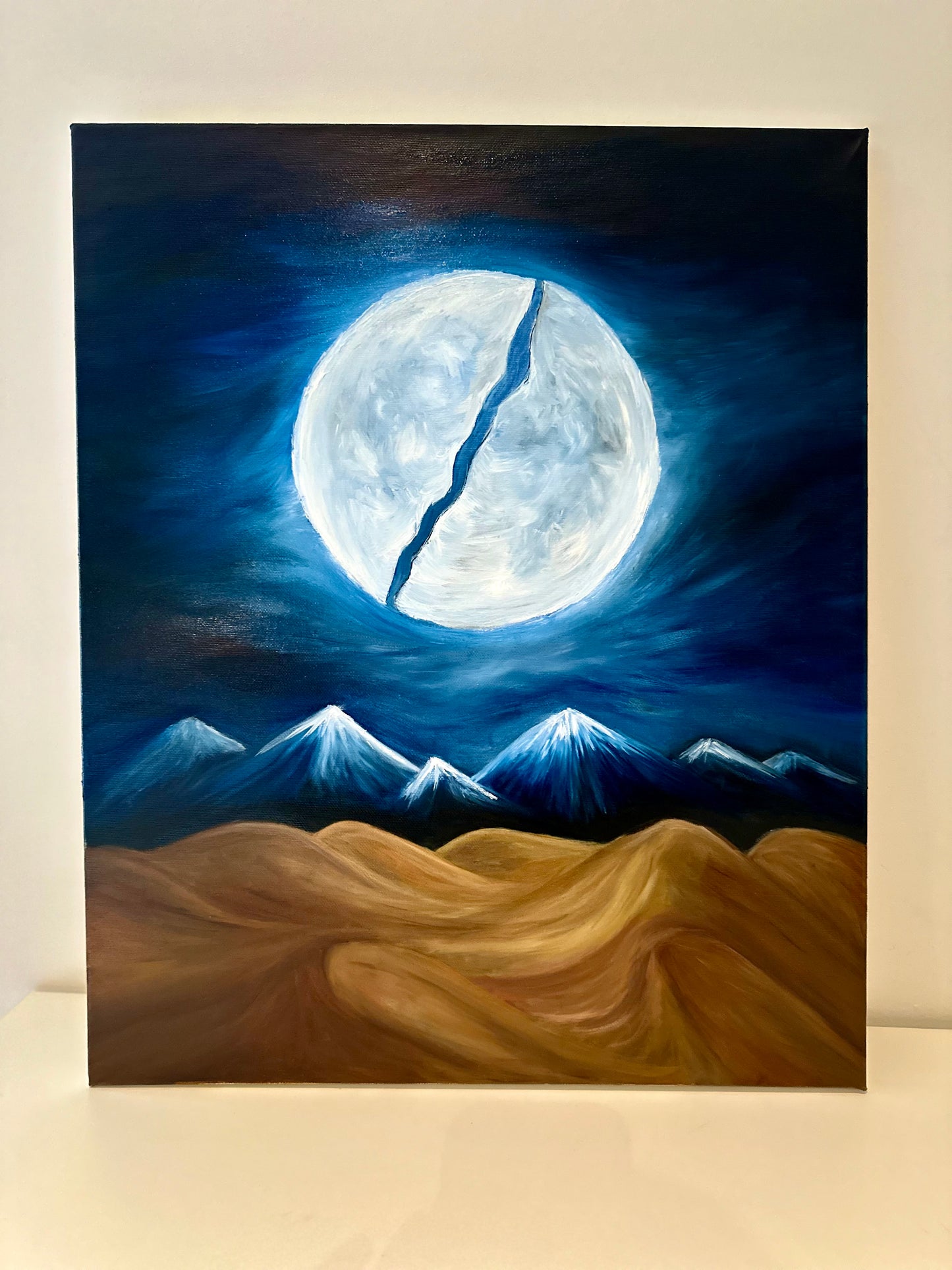 Shak Al Qamar - The Splitting Of The Moon - Original Signed Oil Painting